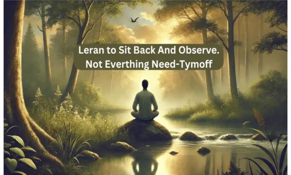 Learn to Sit Back and Observe. Not Everything Need - tymoff