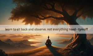 Learn to Sit Back and Observe. Not Everything Need - tymoff